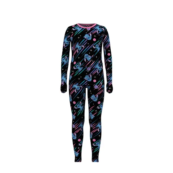 Climateright By Cuddl Duds Lilo & Stitch Girls Thermal Set Insulating Un… - Picture 2 of 3